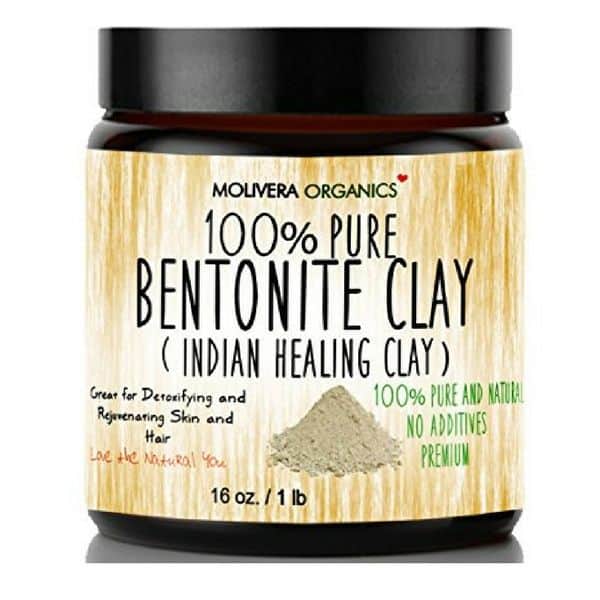 Jar of pure bentonite clay for all natural deodorant.