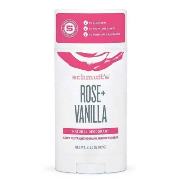 My favorite store bought natural deodorant, Schmidt's Rose + Vanilla.