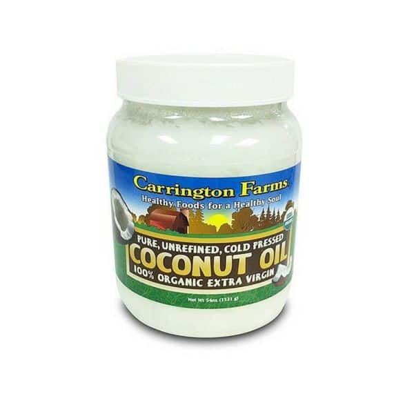 A large tub of coconut oil for diy deodorant on a white background.