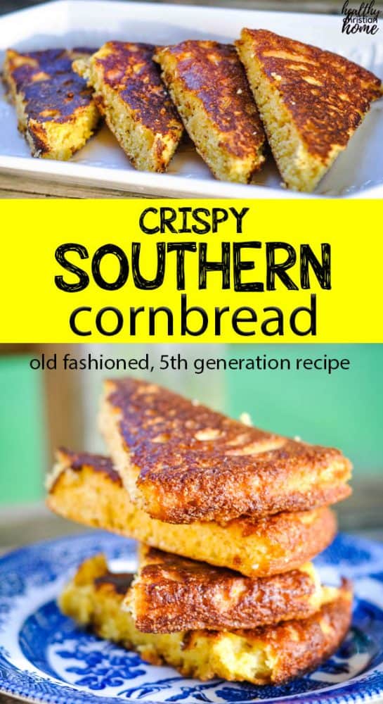 Crispy southern cornbread pinterest image.