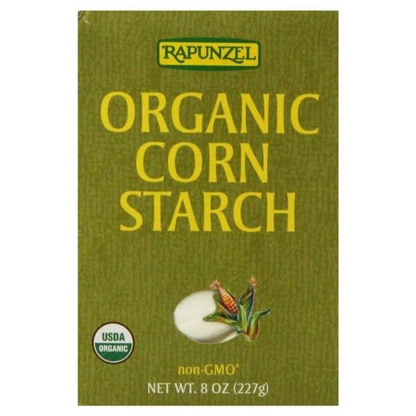 Box of Rapunzel brand organic cornstarch for natural deodorant.