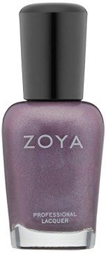 Bottle of metallic purple nail polish.