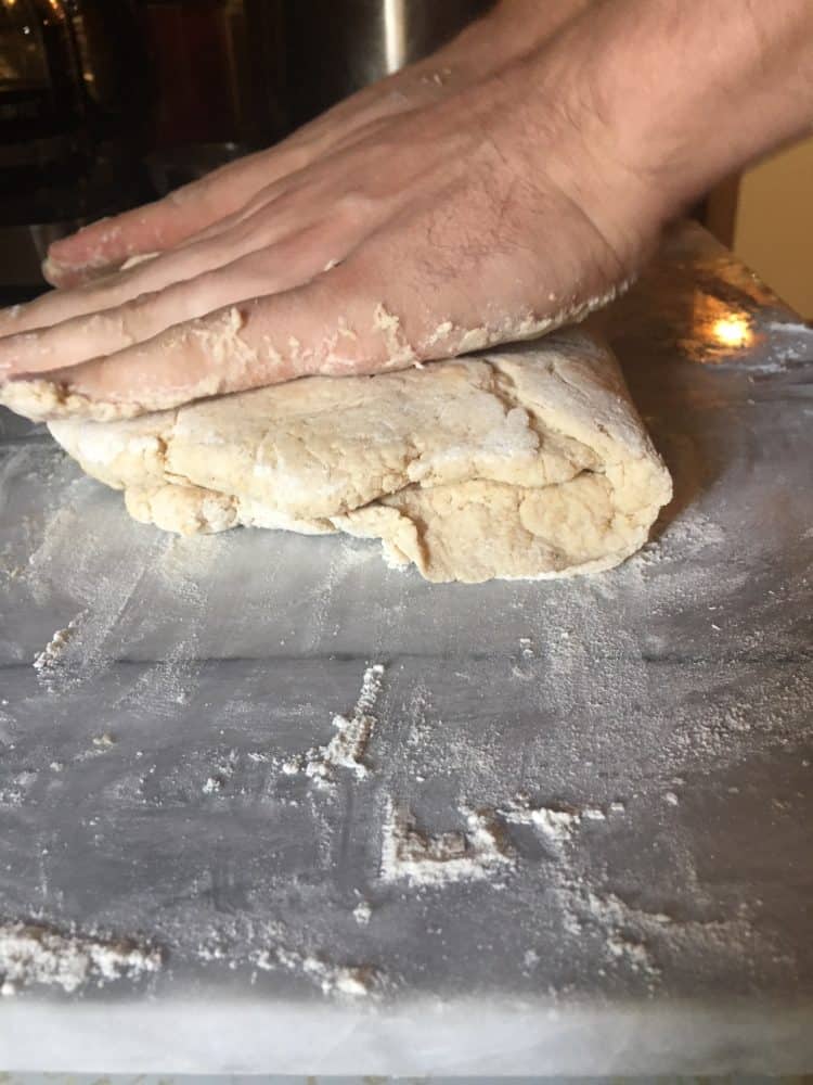 flattening the dough