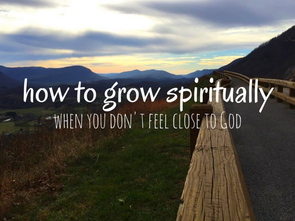 A mountainous landscape scene with text overlay which says "how to grow spiritually"