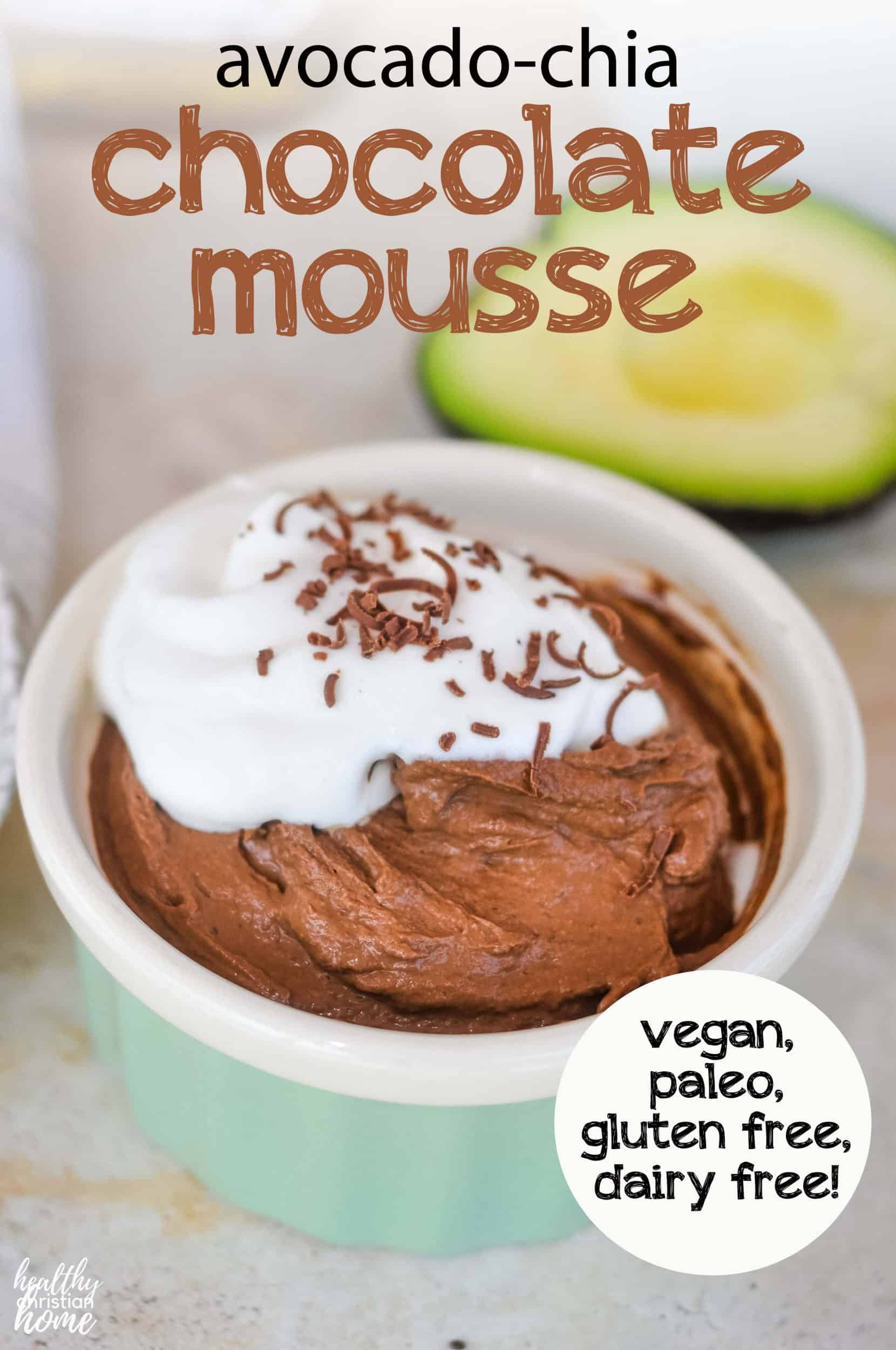 Healthy Chocolate Mousse with Chia & Avocado