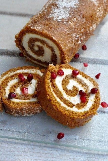This easy pumpkin roll is delectable and actually healthy, too!