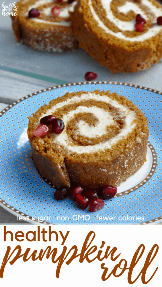 A healthy pumpkin roll recipe with non-GMO flour, less sugar, lighter cream cheese, and fewer calories is just what you need for your holiday table! A few slight alterations make this easy pumpkin roll recipe much healthier and lighter, but it tastes just as good as the original!