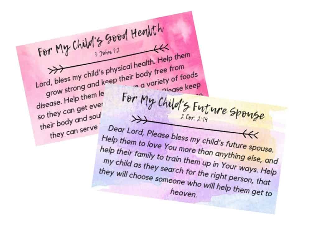 Praying for My Kids Prayer Prompt Cards