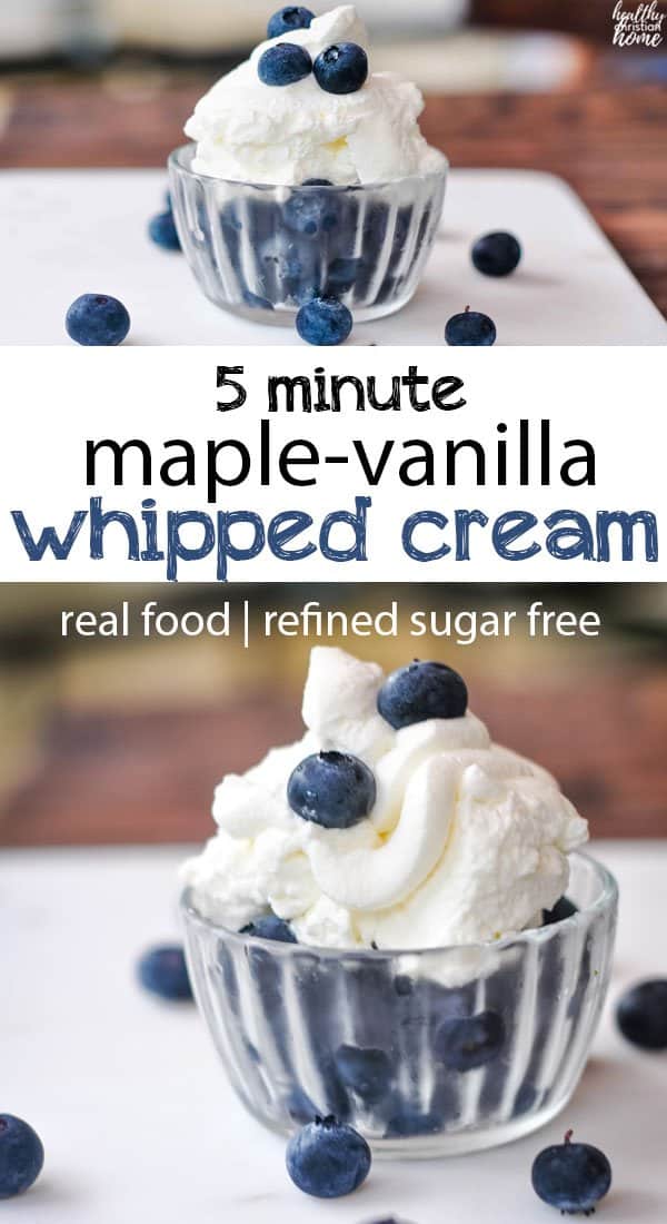 Maple whipped cream - Pinterest image.