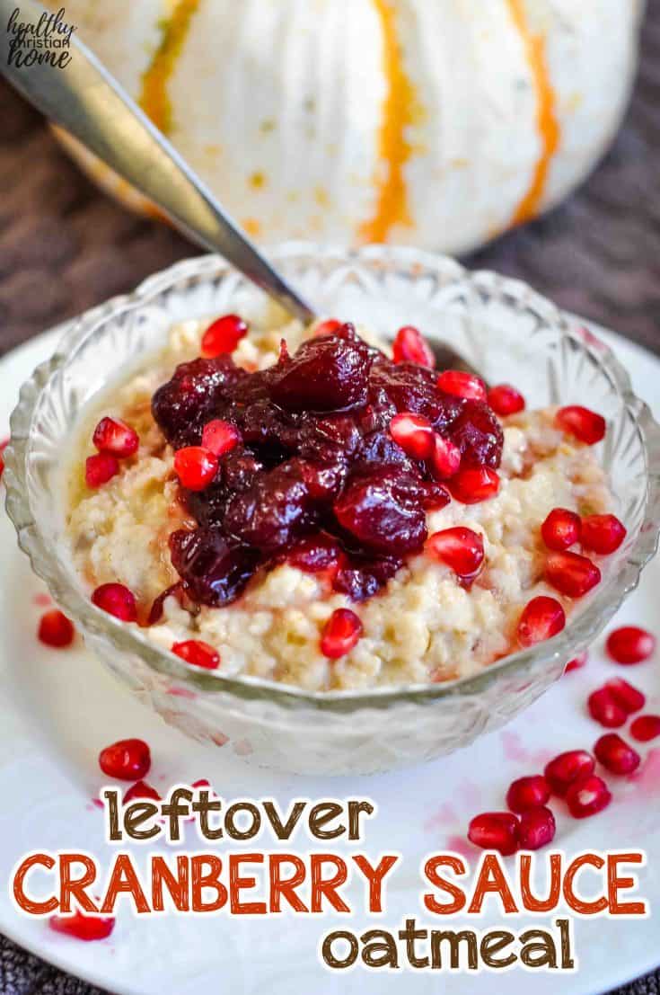 Leftover Cranberry Sauce Oatmeal (perfect postThanksgiving breakfast!)