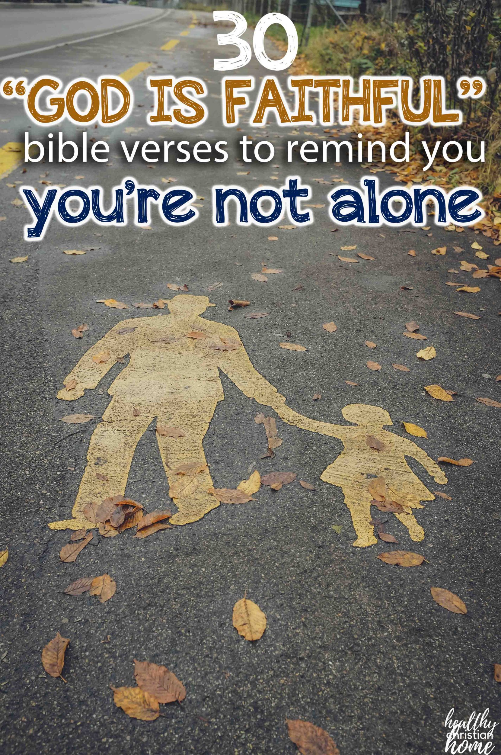 Walking across the street with text God is faithful.