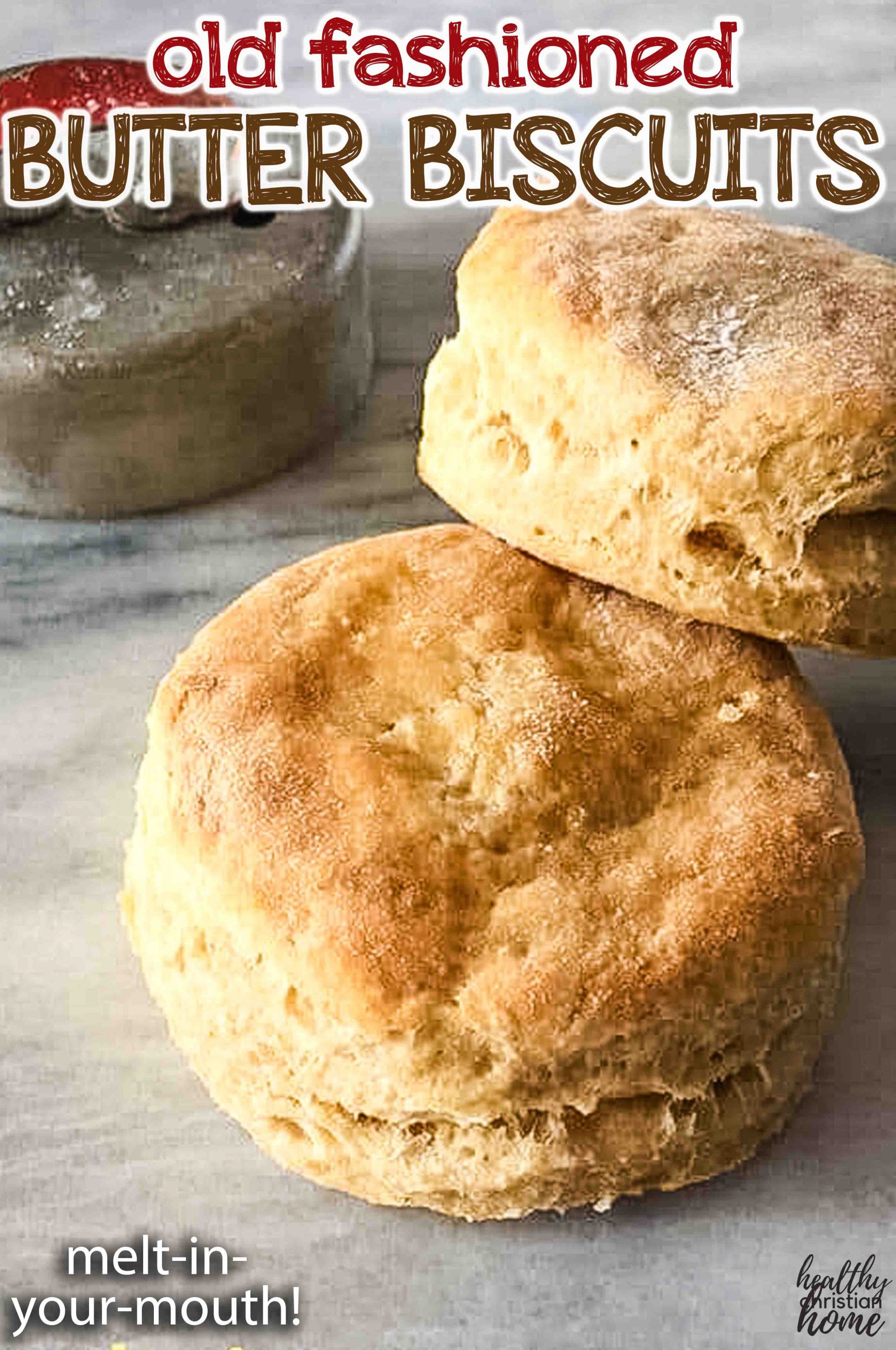 old fashioned butter biscuits on a marble tray
