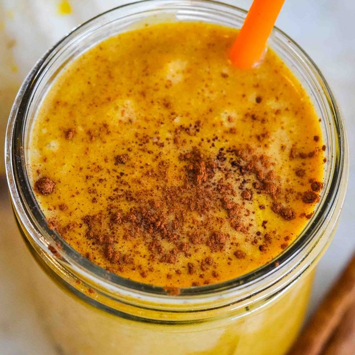 Easy Pumpkin Pie Smoothie (Vegan, Dairy Free, Paleo-Friendly)