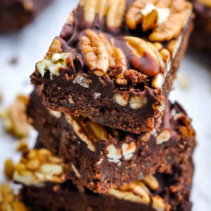 Double Chocolate Pecan Bars (Gluten-free, Vegan, Paleo option)