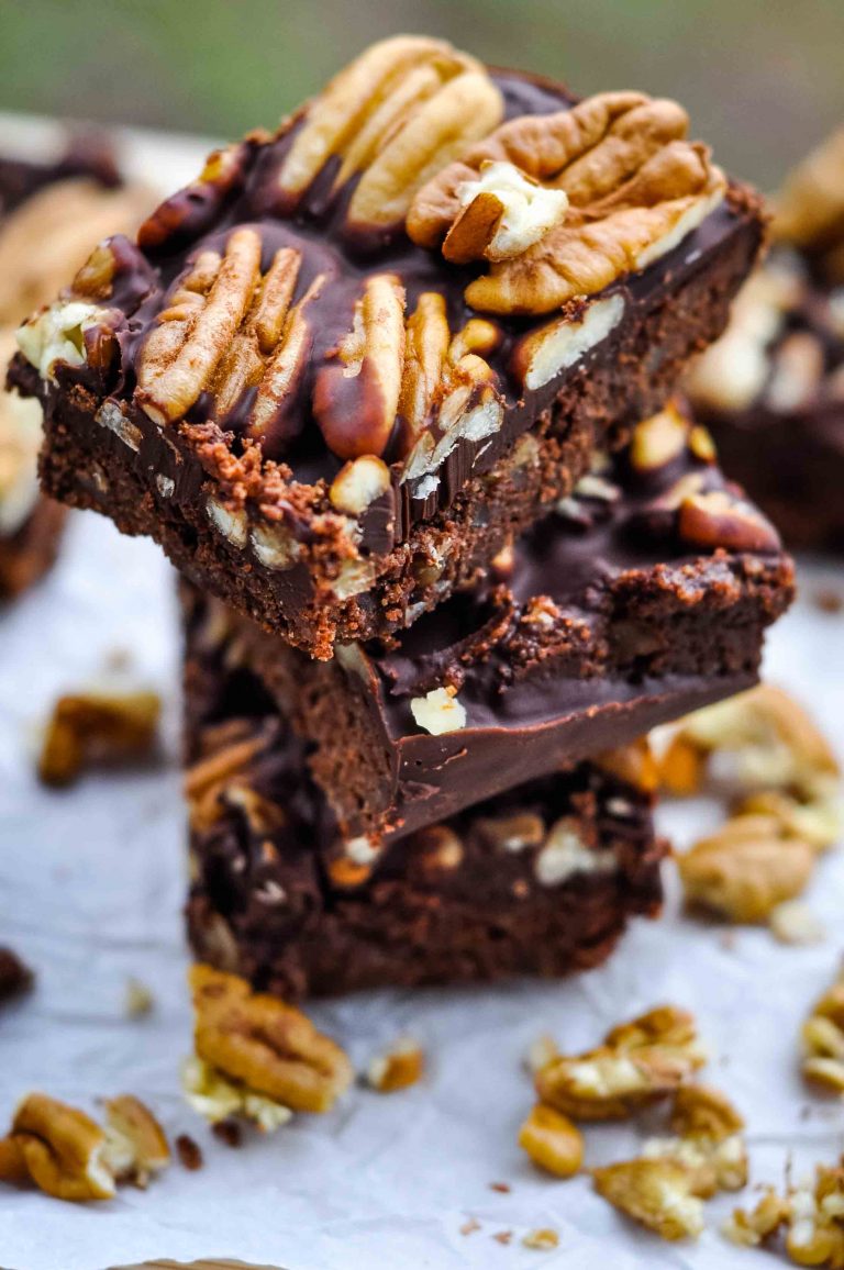 Double Chocolate Pecan Bars (gluten-free, Vegan/Paleo option)