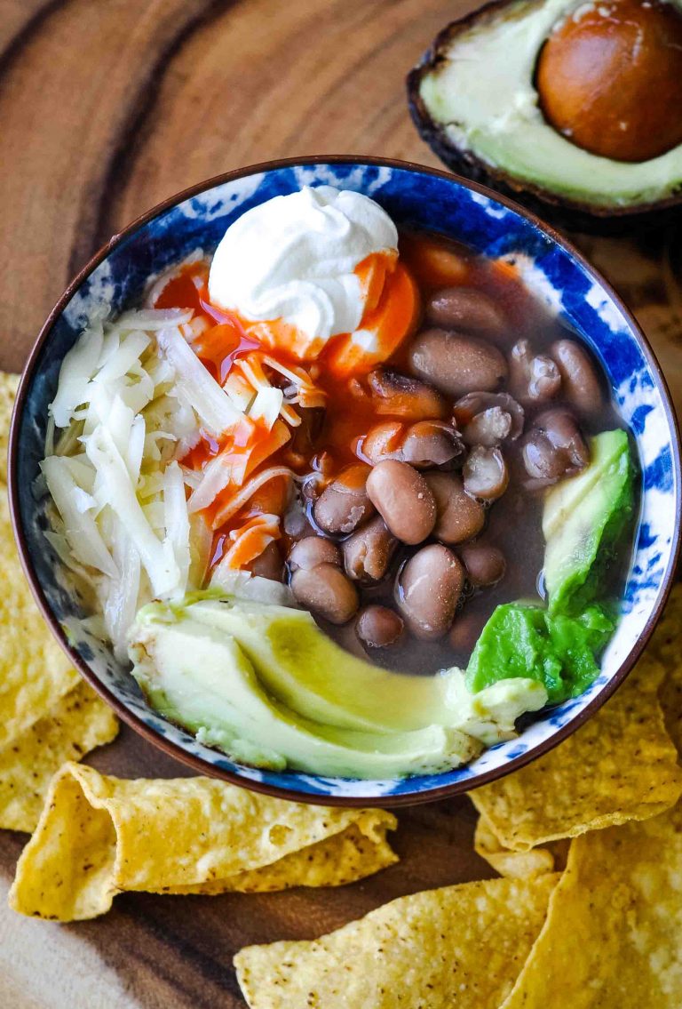 Spicy Cheesy Pinto Bean Bowls (or bean dip)