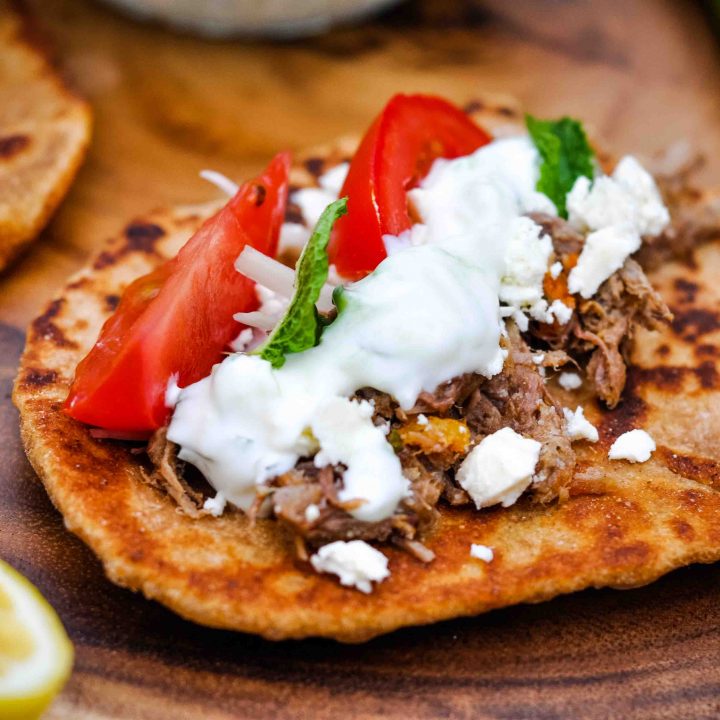 Leftover Roast Beef Gyros with Homemade Tzatziki Sauce