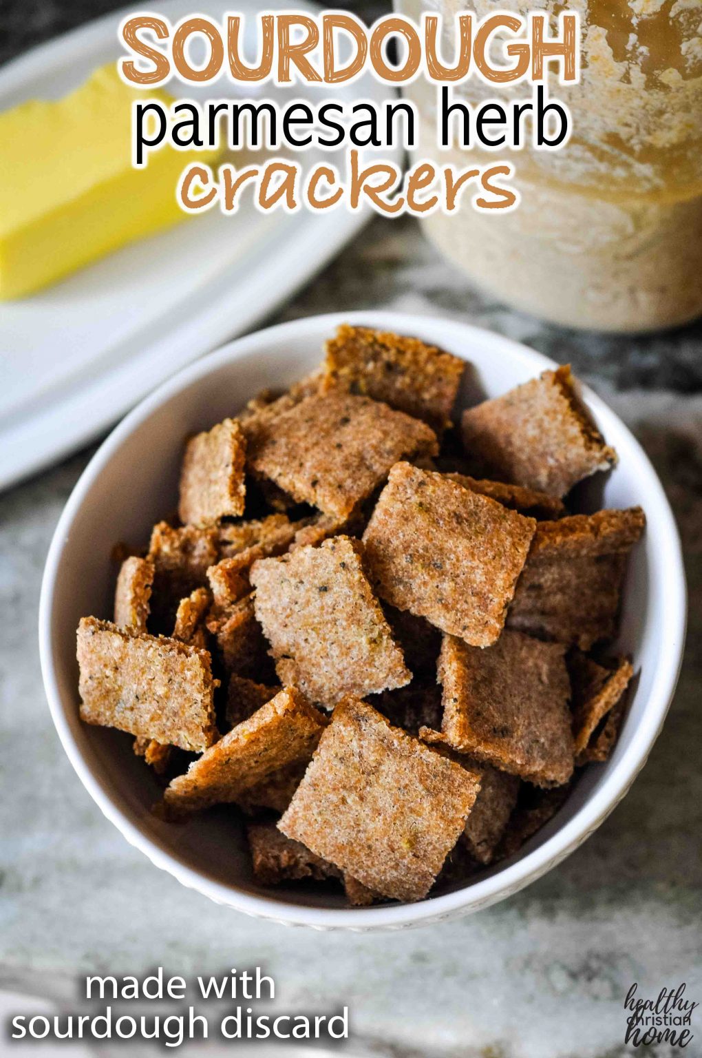 Sourdough Discard Parmesan Herb Crackers (using leftover starter)