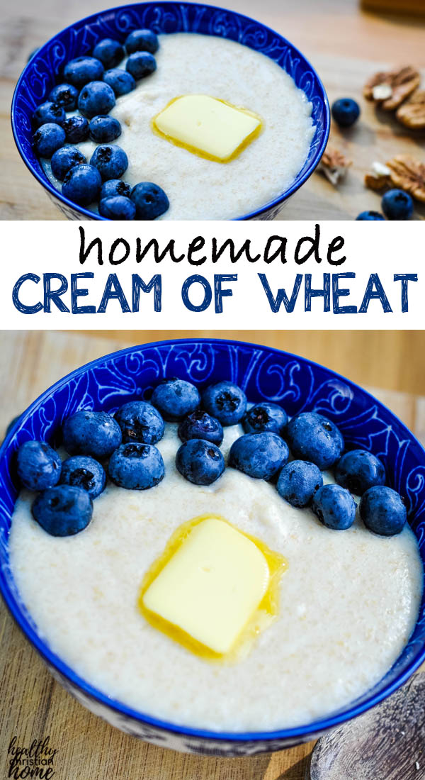 Cream of wheat in a bowl, pinterest image.