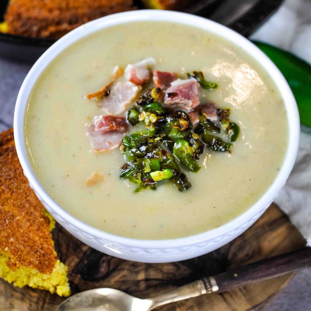 Spicy Potato Bacon Soup (jalapeño loaded potato soup)