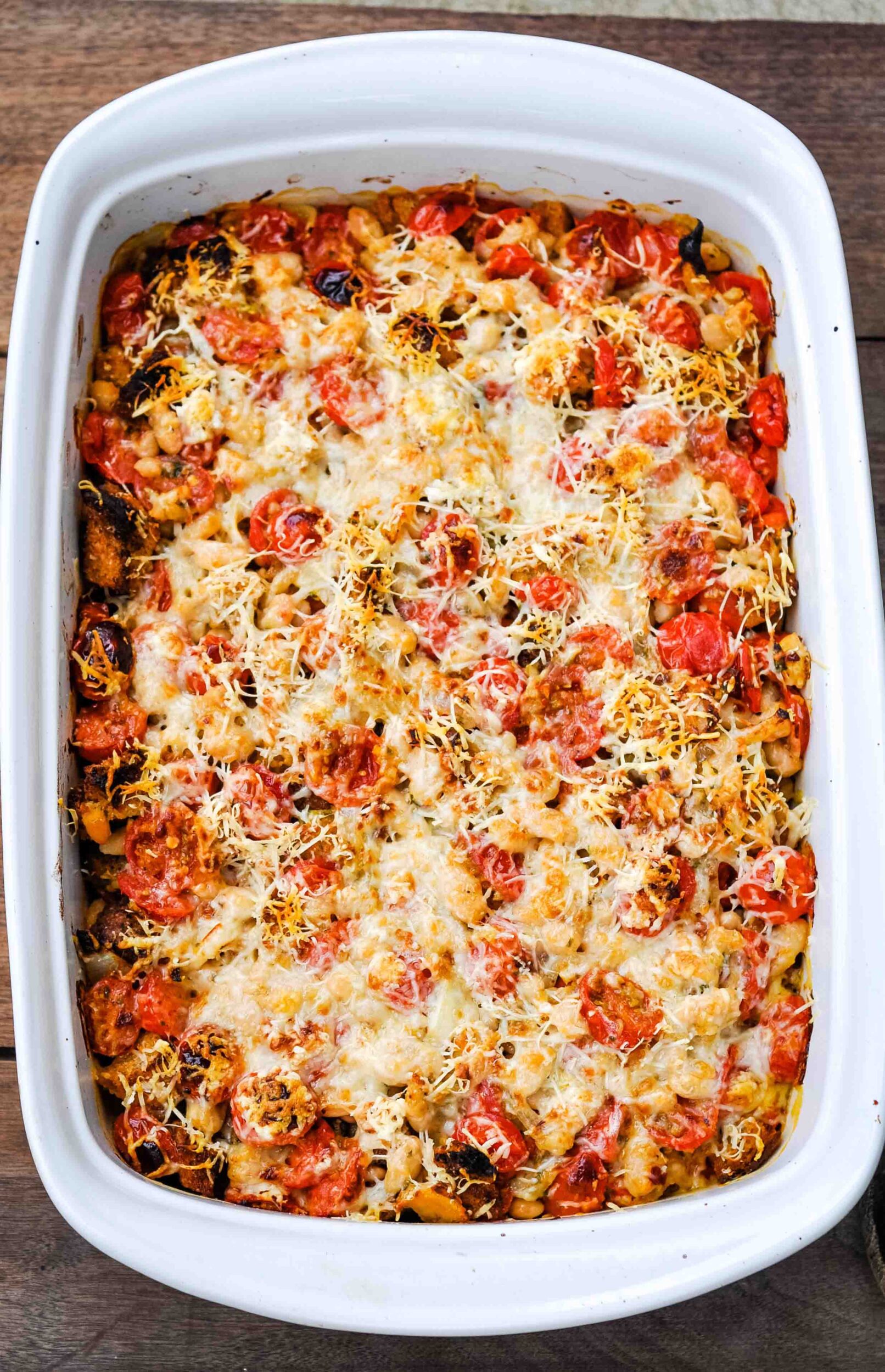 Savory Cheesy Tomato Casserole With White Beans And Basil 0433