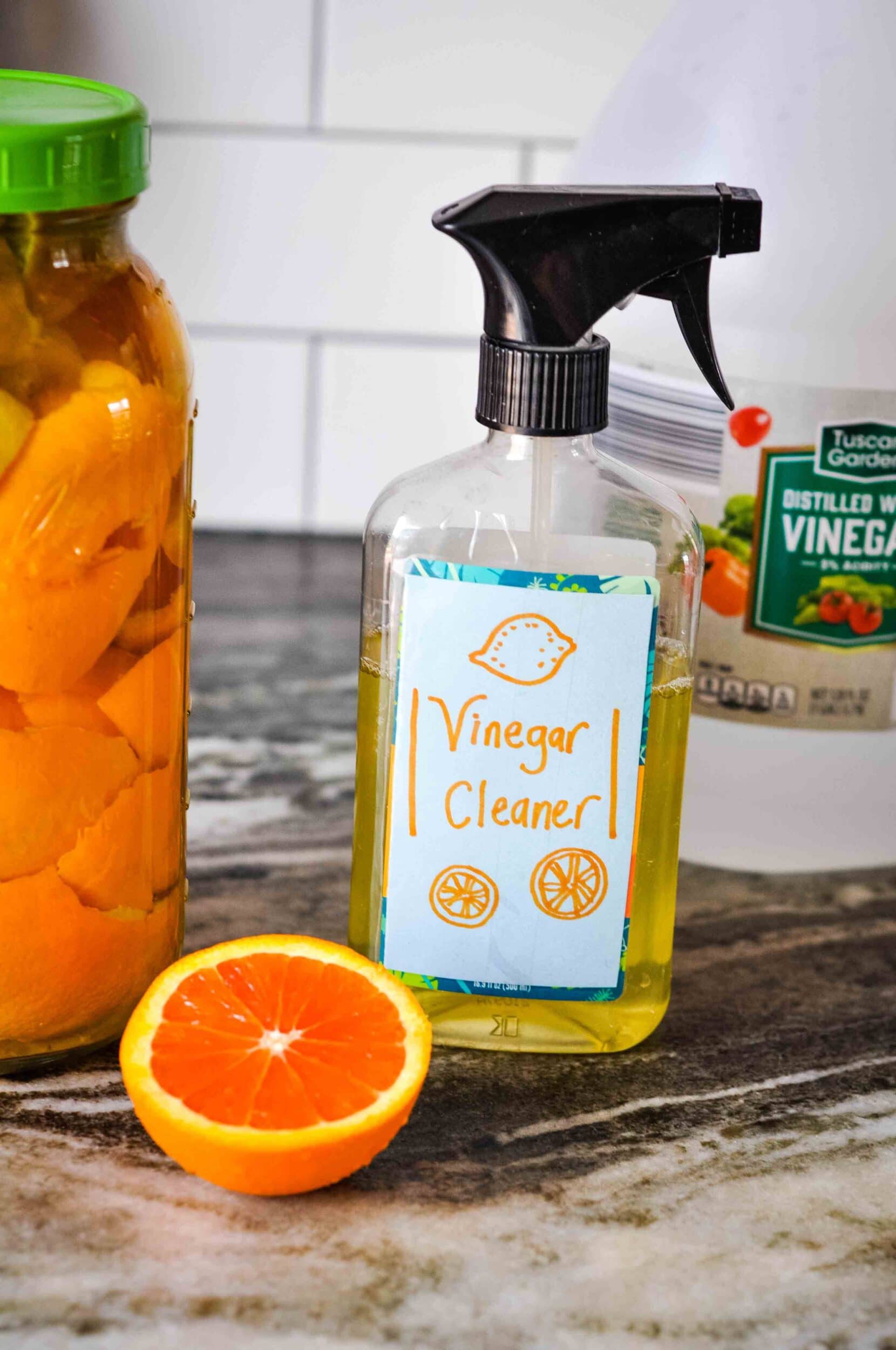 Homemade Citrus Vinegar Cleaner (smells so good and WORKS!)