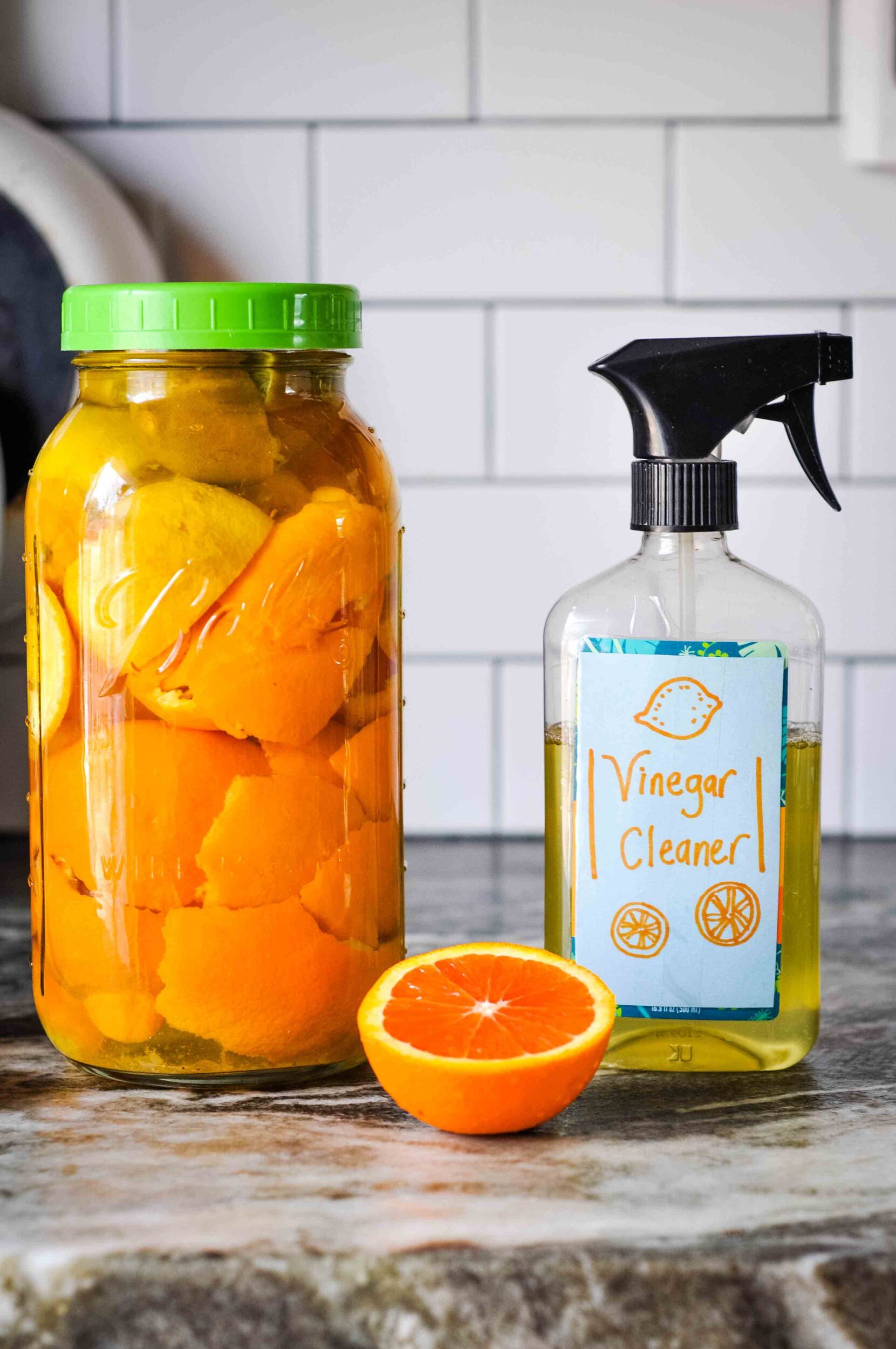 Lemon Orange Peel and Vinegar Cleaner (with Printable Label) - Happy Simple  Living