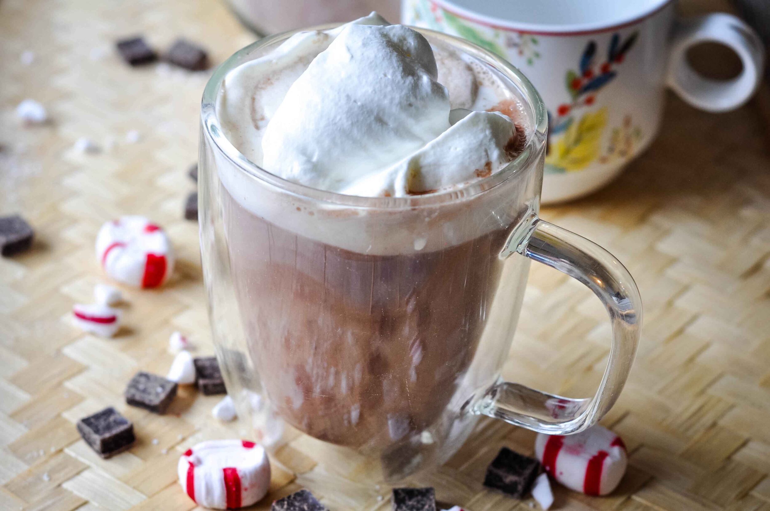 Homemade hot cocoa mix in a cup.