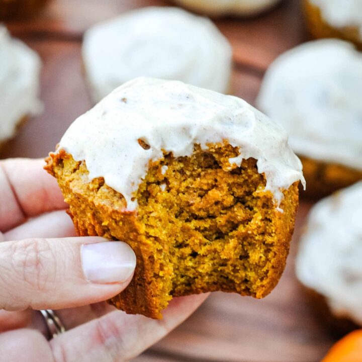 Fresh Milled Pumpkin Muffins (with cream cheese honey cinnamon frosting)
